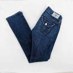 True Religion Blue Womens Straight Leg Flap Pocket